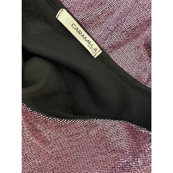 CARMELA PINK METALLIC GLITTER TOP BLOUSE - Picture 6 of 7